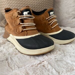 Sorel Brown and Black Sneakers with Suede Upper